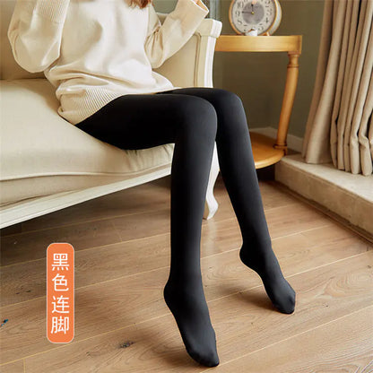 Opaque Skin Tights with Fleece Lining for Women