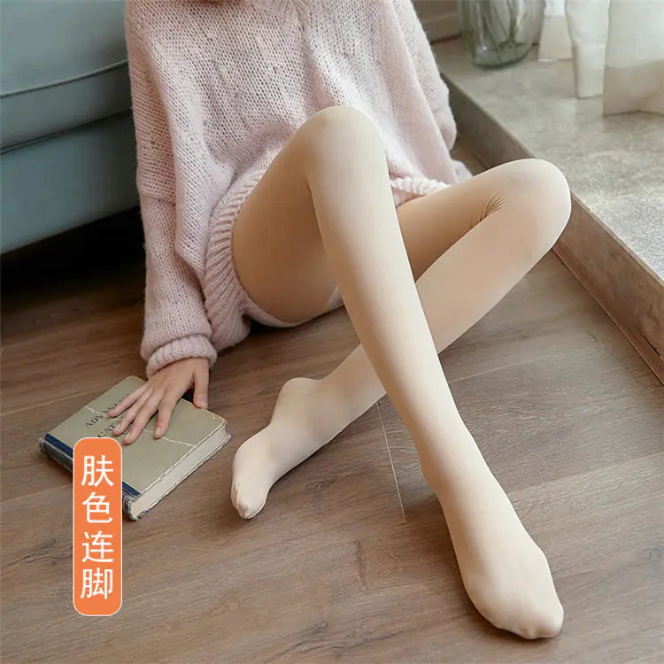 Opaque Skin Tights with Fleece Lining for Women