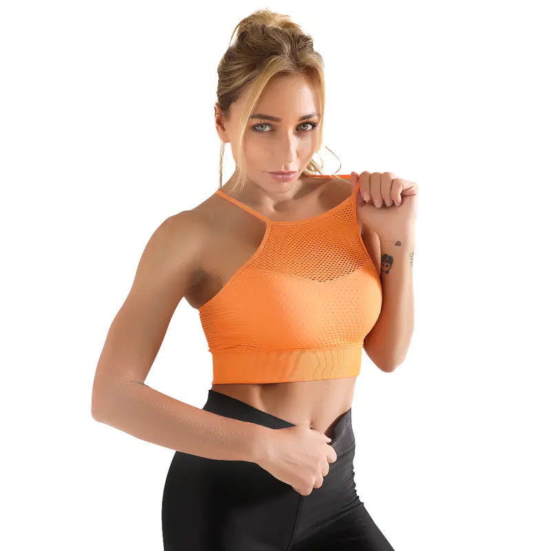 Shock-proof Quick-dry Mesh Sports Bra for Yoga