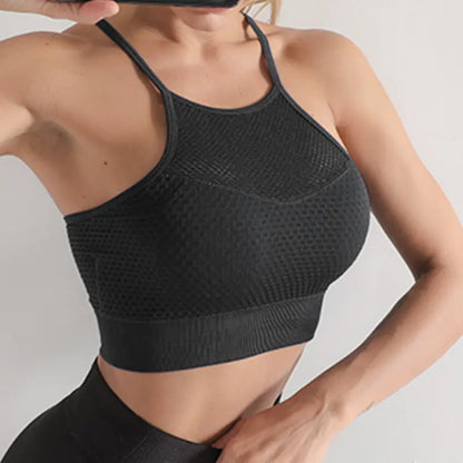Shock-proof Quick-dry Mesh Sports Bra for Yoga
