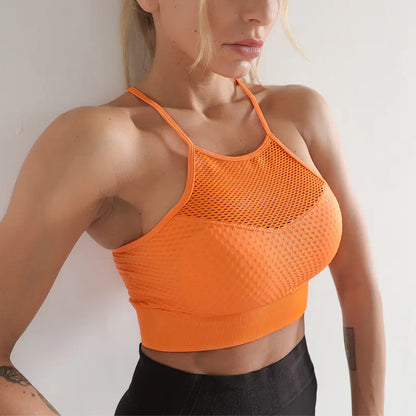 Shock-proof Quick-dry Mesh Sports Bra for Yoga